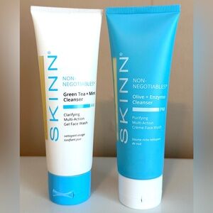 SKINN NON-NEGOTIABLES AM PM CLEANSERS GREEN TEA + MINT / OLIVE + ENZYME SEALED